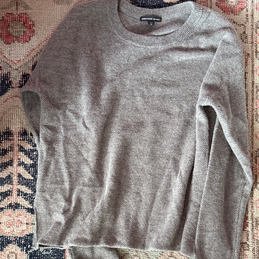 James Perse Light Beige Crew Neck Sweater - Picture 3 of 4